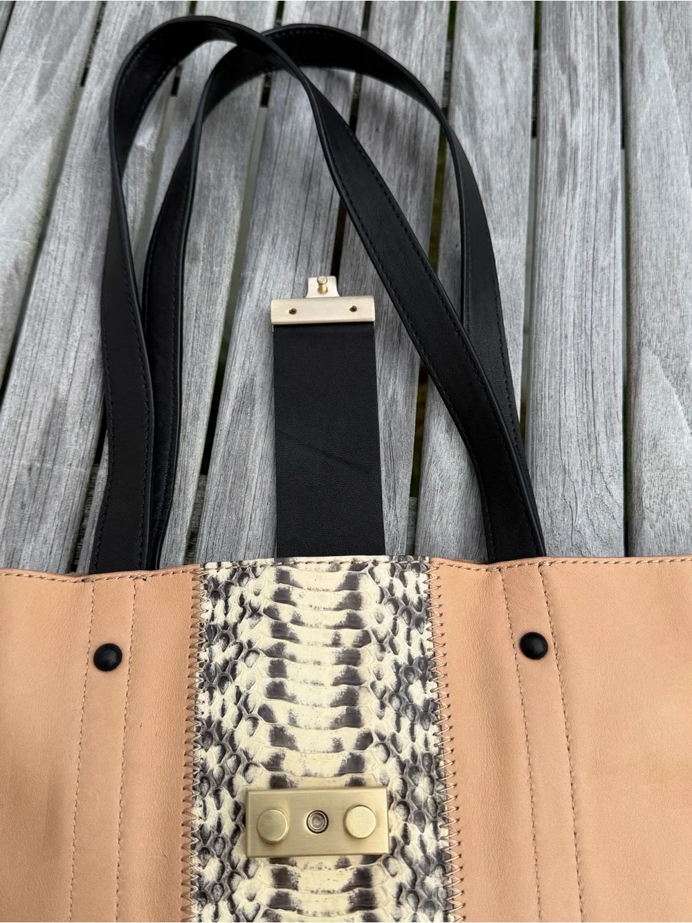 Loeffler Randall Tan Leather Tote with Matching Clutch
